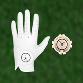 Exclusive Deals Pearl White Premium Cabretta Leather Golf Gloves (OTG Golf Poker Chip)