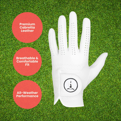 Pearl White OTG Premium Cabretta Leather Golf Gloves (FREE UK DELIVERY)